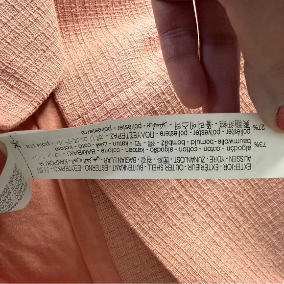 Zara Textured Cropped Jacket Pink Size Small - Picture 6 of 6